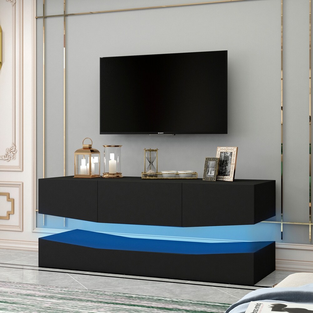 Modern TV Stand for 55 inch TV with LED Lights