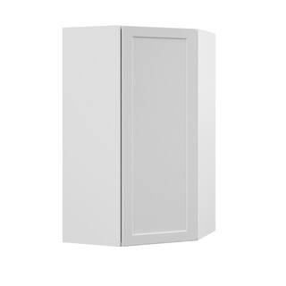 Hampton Bay Designer Series Melvern Assembled 24x42x12.25 in. Diagonal Wall Kitchen Cabinet in White WC2442-MLWH