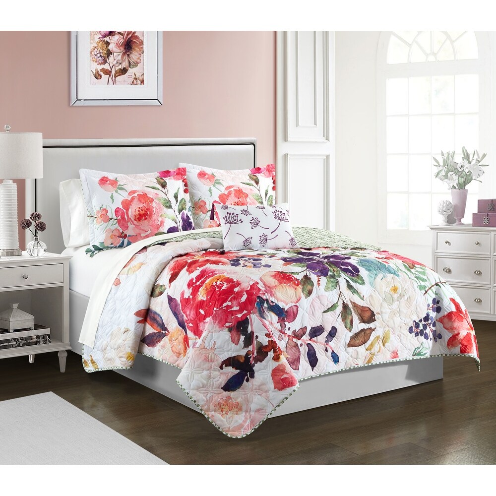 Chic Home Domaine Floral Quilt Set