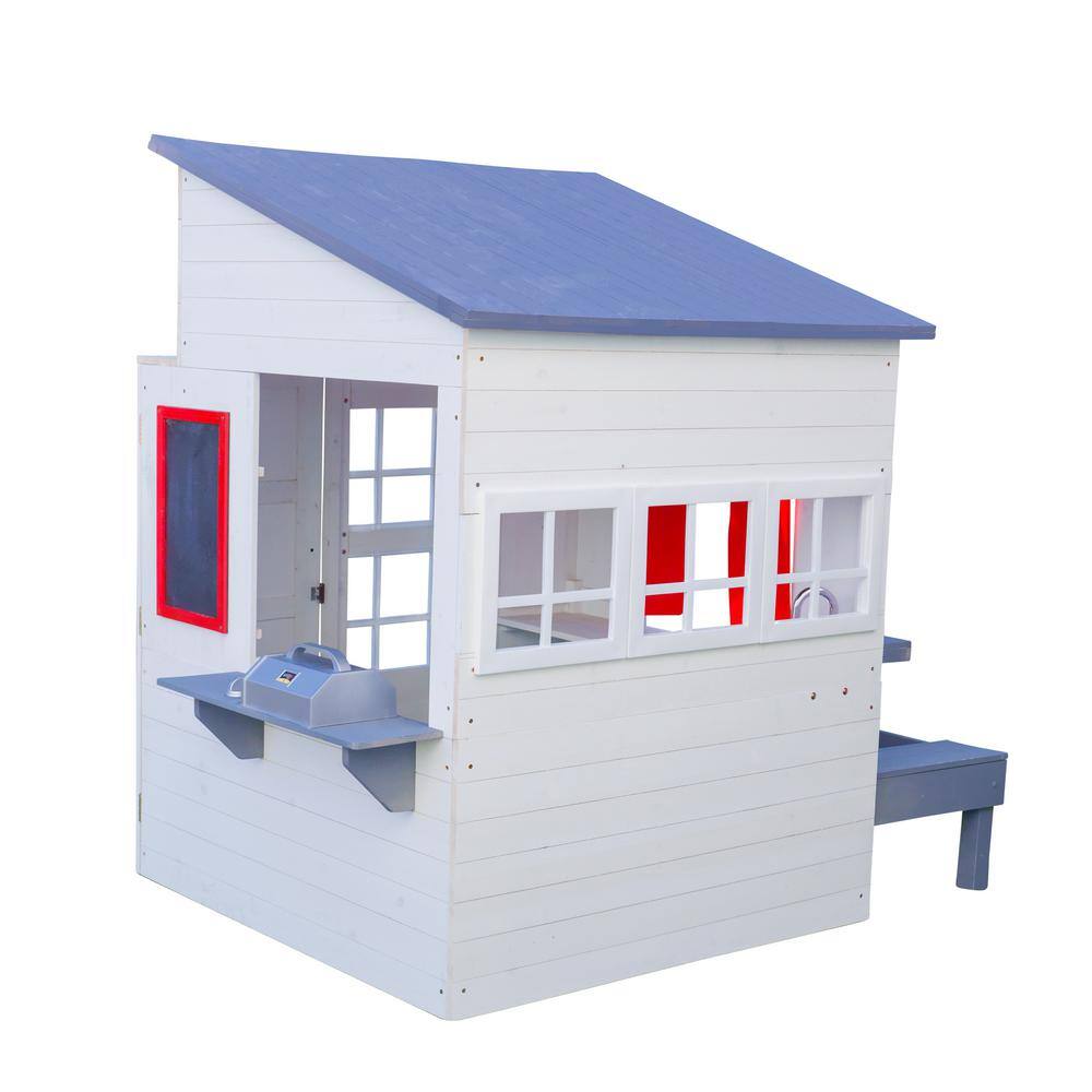 KidKraft White Modern Outdoor Playhouse 10236