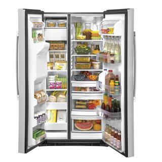 GE 25.1 cu. ft. Side by Side Refrigerator in Fingerprint Resistant Stainless Steel GSS25IYNFS