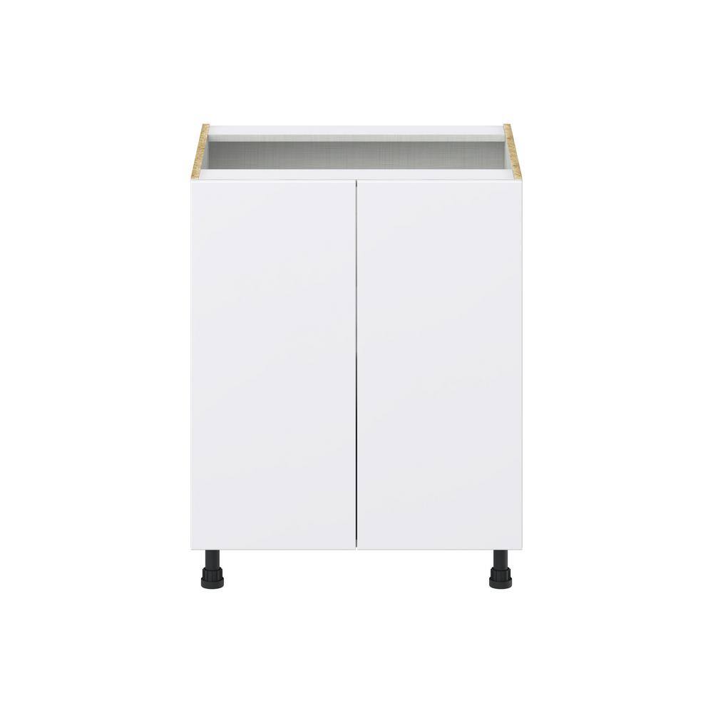 J COLLECTION 27 in. W X 34.5 in. H X 24 in. D Fairhope Glacier White Slab Assembled Base Kitchen Cabinet with Full High Door DSB27FH-FR