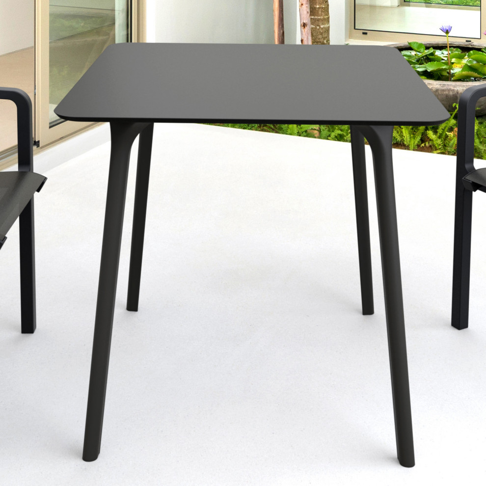 Maya Square Table 31 inch Black   Midcentury   Outdoor Dining Tables   by Compamia  Houzz