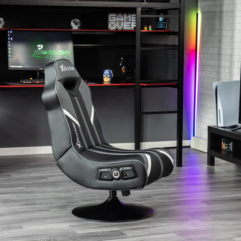 Nebula Pedestal Gaming Chair Gray 2.1 Bluetooth Audio