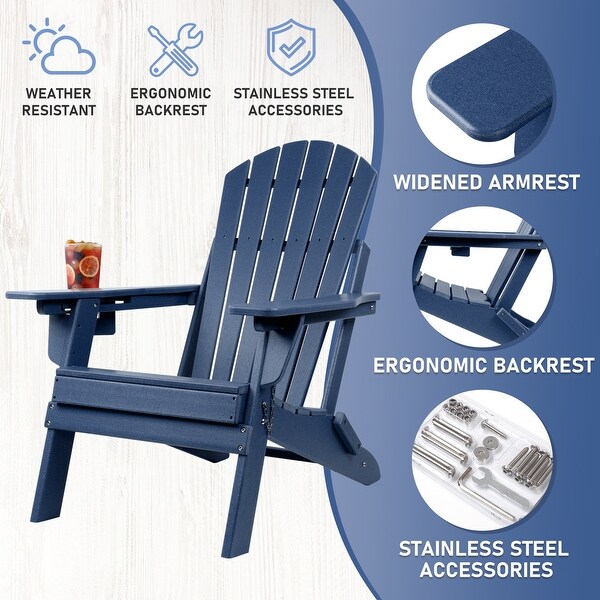 Vrakae Adjustable and Folding Adirondack Chair with Cup Holder