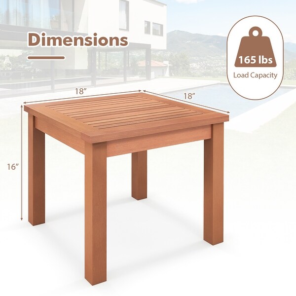 Gymax 2PCS Outdoor Adirondack Side Table 18'' Square End Table w/