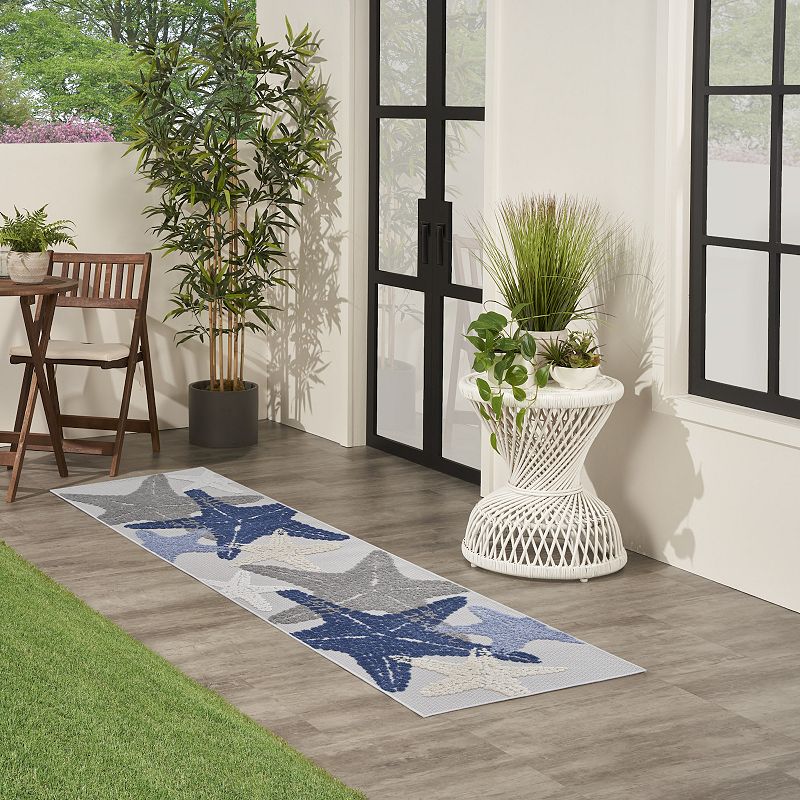 Nourison Aloha Coastal Starfish Outdoor Rug