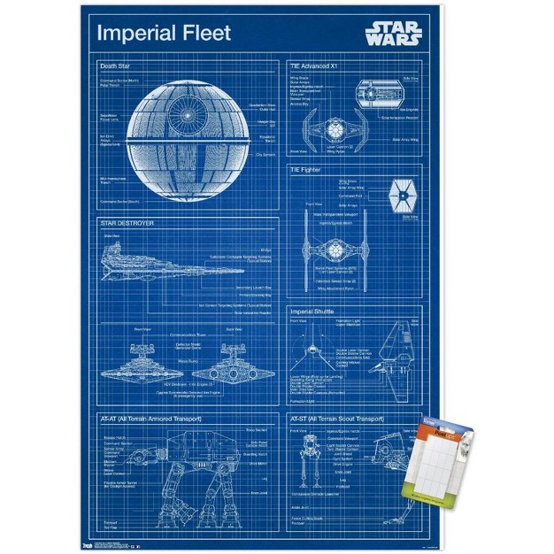 Trends International Star Wars Saga Imperial Blueprint Unframed Wall Poster Prints