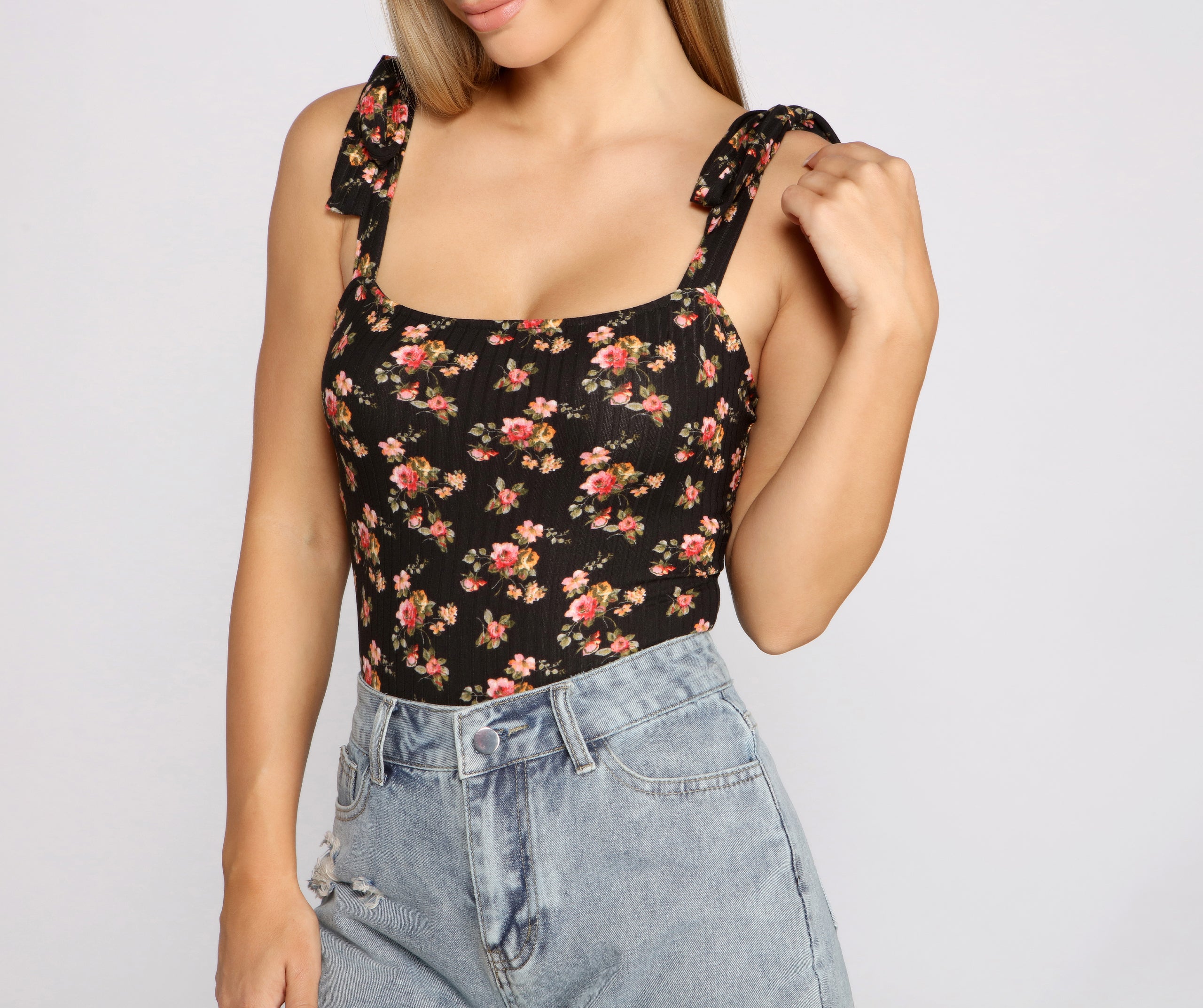 Spring Vibes Floral Knit Bodysuit