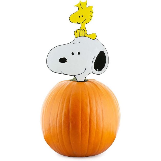 Peanuts 10 5in Snoopy And Woodstock Pumpkin Press in