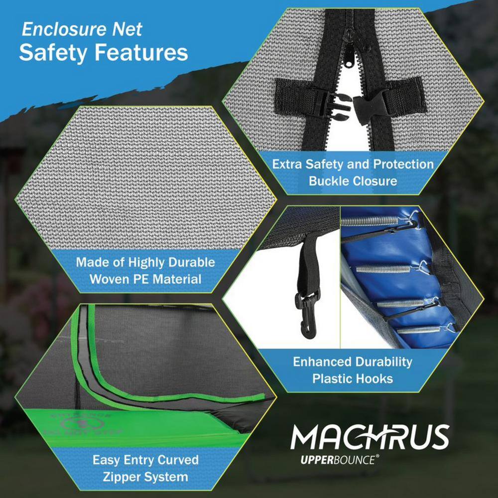 Upper Bounce Machrus Trampoline Replacement Enclosure Net for 7.5 ft. Round Frames with Adjustable Straps Using 6 Poles or 3 Arches UBNET-7.5-6-IS