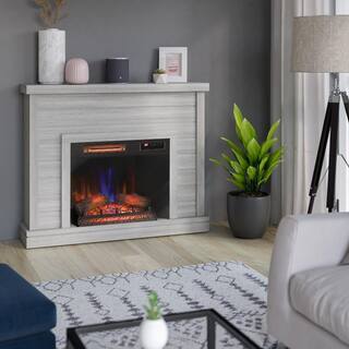 Twin Star Home 52 in. Shiplap Freestanding Electric Fireplace in Sargent Oak with 3D Fireplace Insert 28WM6603-PO101S