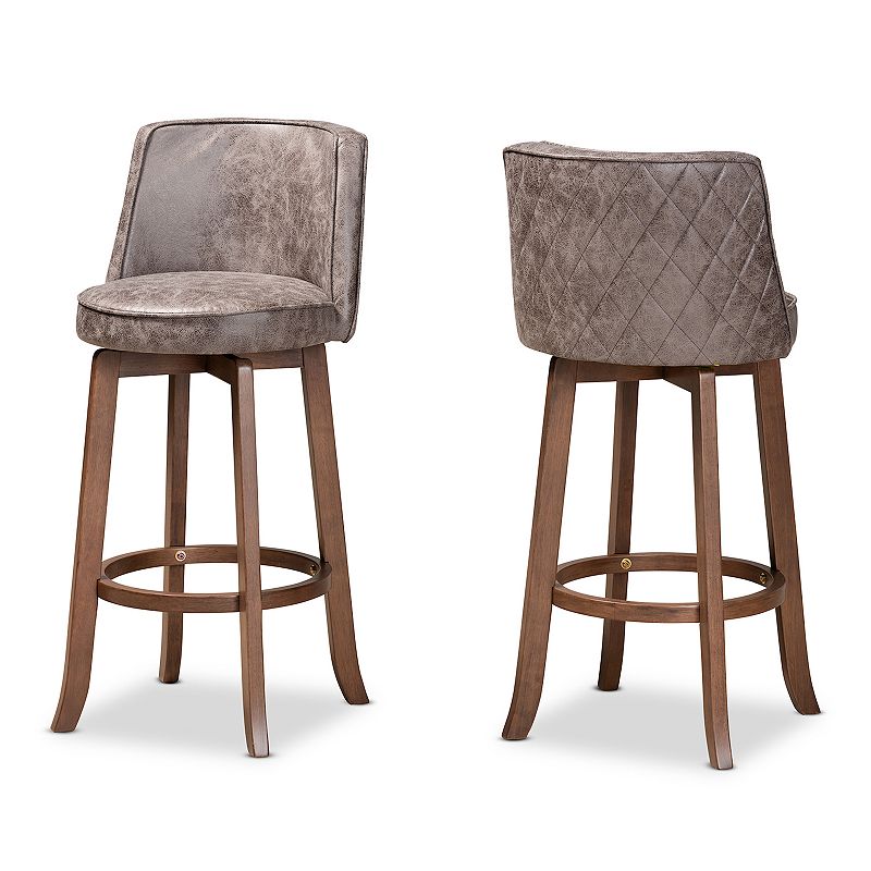 Baxton Studio Adams Bar Stools 2-piece Set