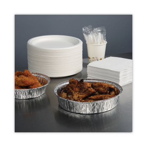 Boardwalk Round Aluminum To-Go Containers， 48 oz， 9