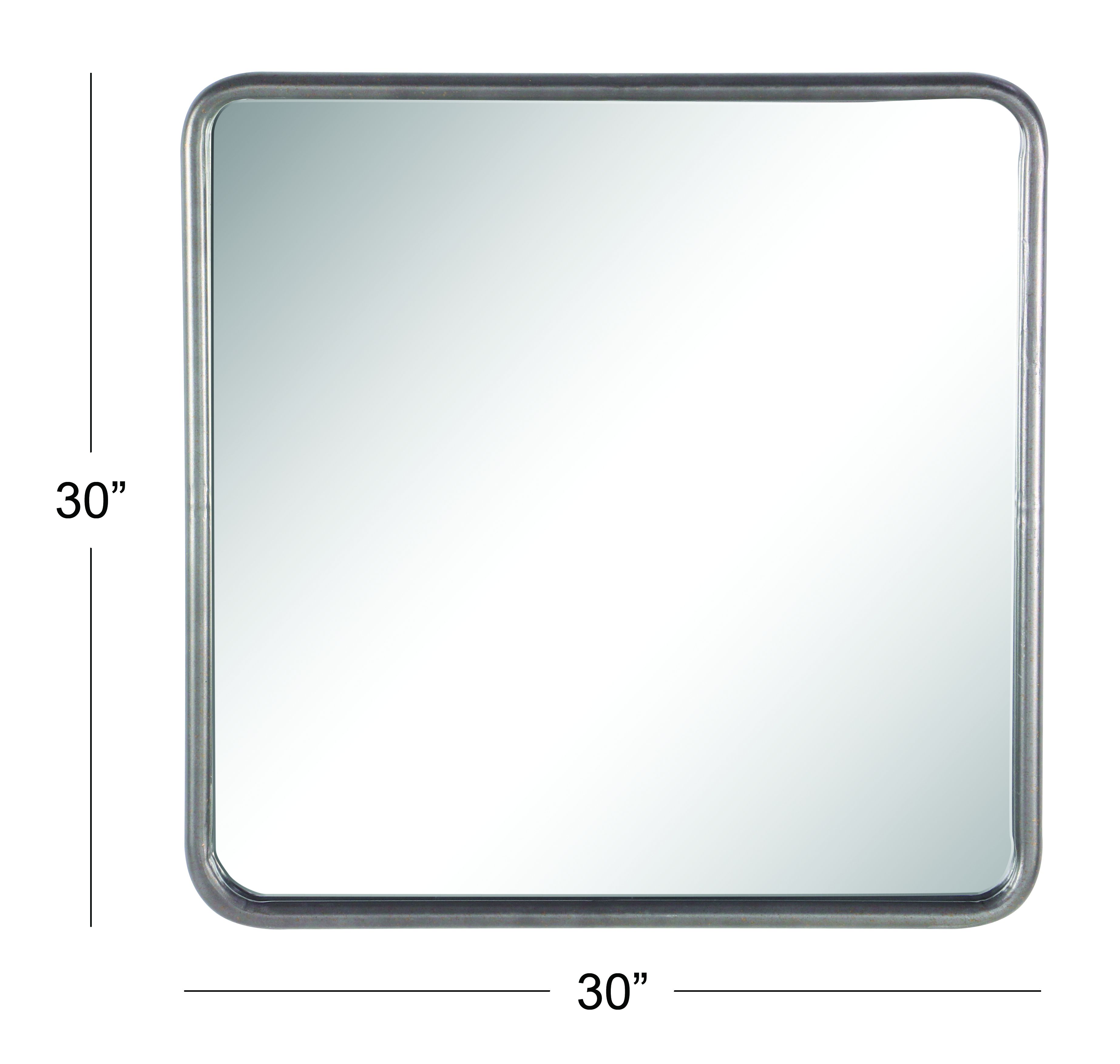 Grey Contemporary Metal Wall Mirror 30 x 30