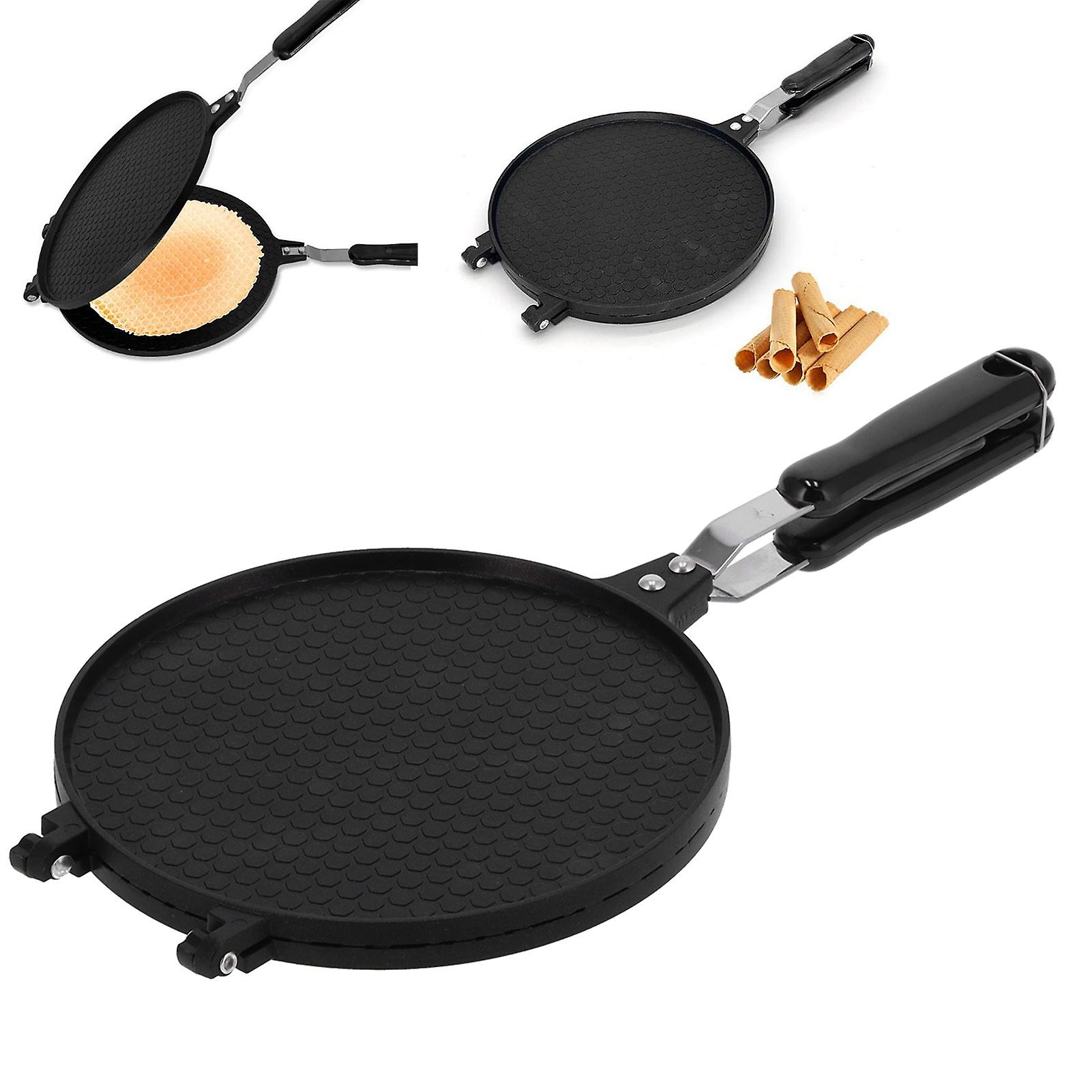 Waffle Cone Maker， Nonstick Ice Cream Cone Maker， Double-sided Flip Egg Roll Crepe Pan Flat Bottom With Heat Resistance Handle Pancake Pan For Breakfa