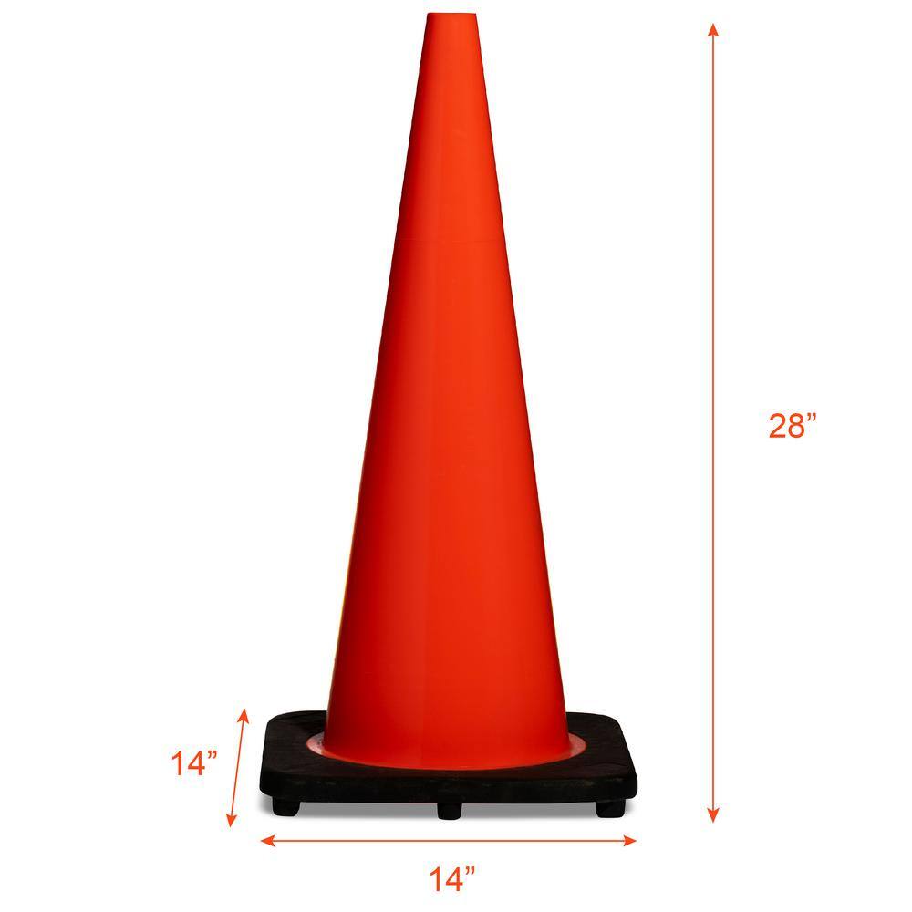 BOEN 28 in. Orange PVC Non Reflective Traffic Safety Cone TC-28