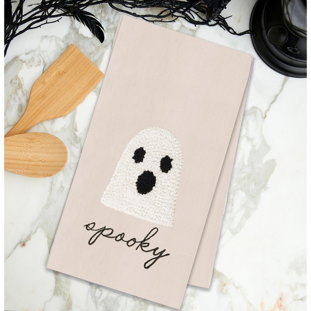 C amp f Home Spooky French Knot Flour Sack Cotton Halloween Embroidered Kitchen Towel