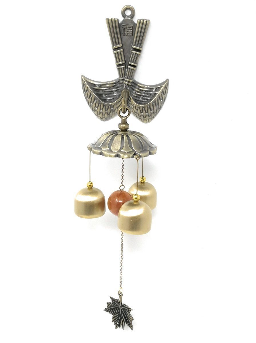 THY COLLECTIBLES Feng Shui Brass Door Chime Wind Chime windbell - Chinese Fu (Fortune) Design