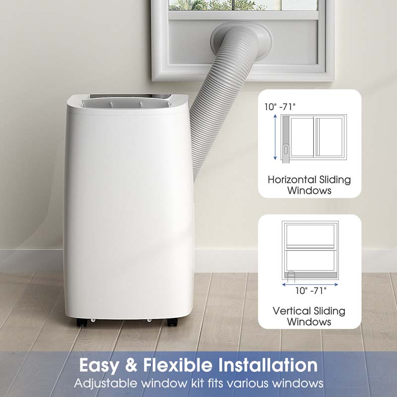 14000 BTU 4-in-1 Portable Air Conditioner with Heater, Cool Fan, Dehumidifier, Remote Control, 24H Timer