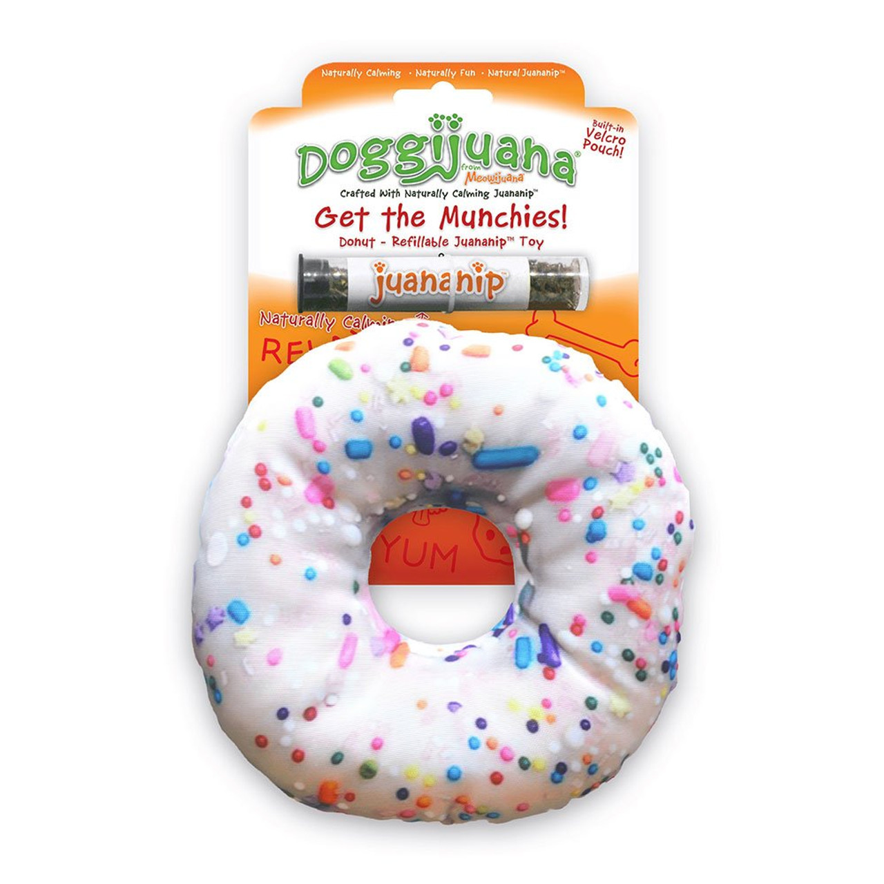 Doggijuana Get the Munchies Donut Refillable Juananip Dog Toy