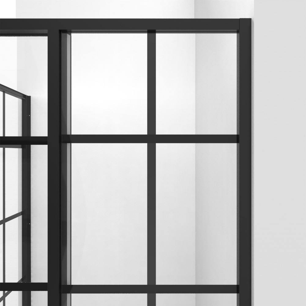 DreamLine French Corner 34-12 in. x 34-12 in. x 72 in. Framed Corner Sliding Shower Enclosure in Satin Black SHEN-8134340-89