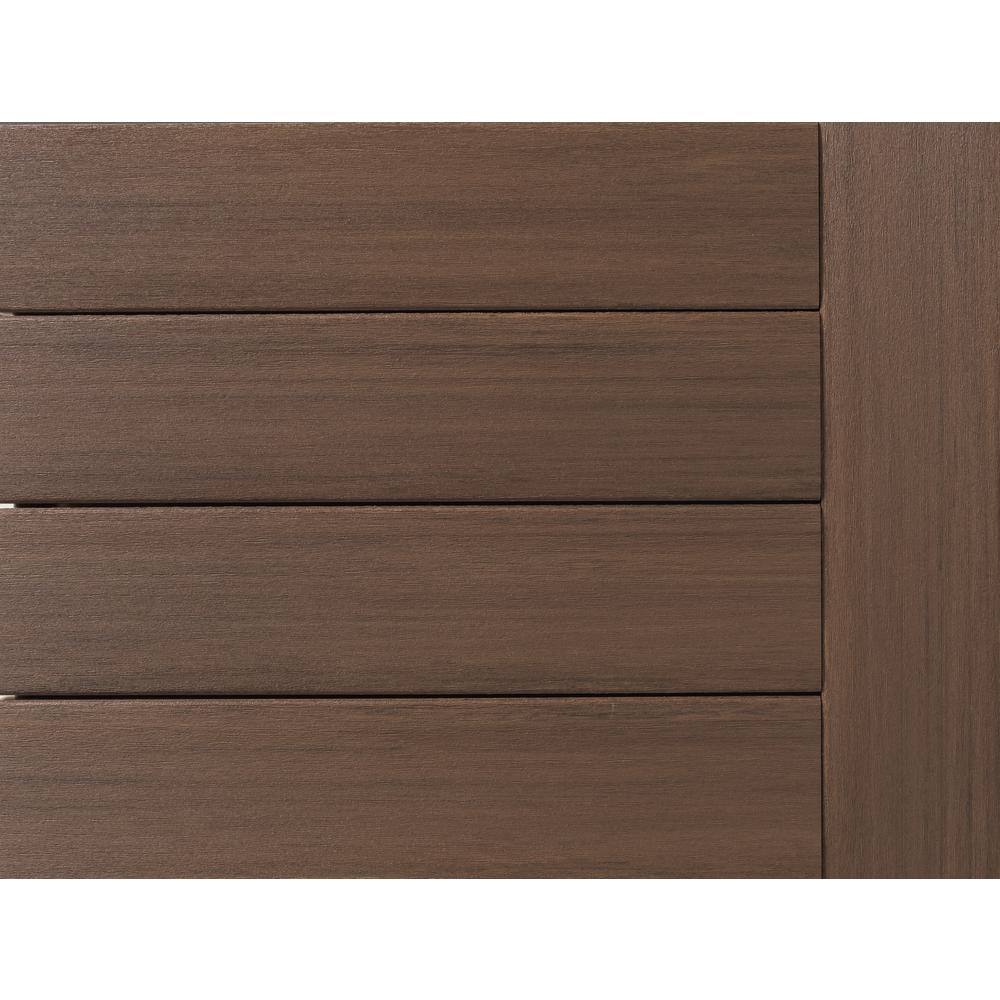 TimberTech Advanced PVC Vintage 54 in. x 6 in. x 1 ft. Square English Walnut PVC Sample (Actual: 1 in. x 5 12 in. x 1 ft.) SAMP-AVC12EW