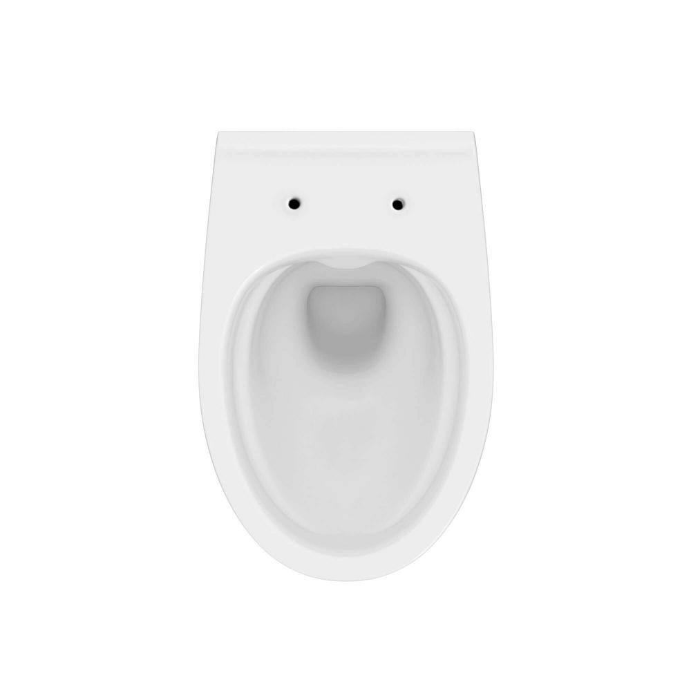 FINE FIXTURES Vogue Wall-Hung 2-Piece 1.6 GPF Dual Flush Round Toilet in White with Concealed Tank and Dual Flush Plate Seat Included WT11RM-CTA11BL