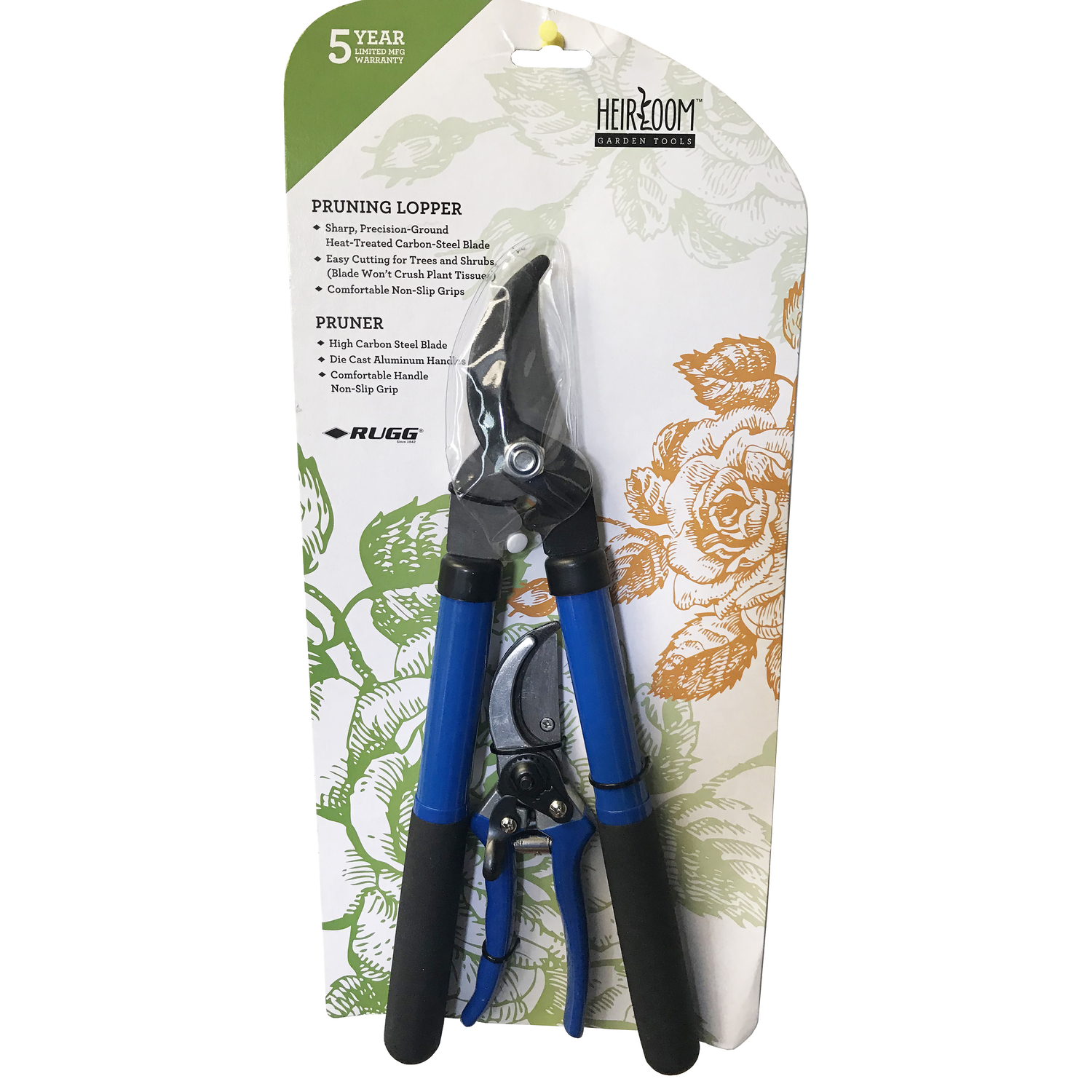 Rugg Heirloom Carbon Steel Bypass Lopper/Pruner Set