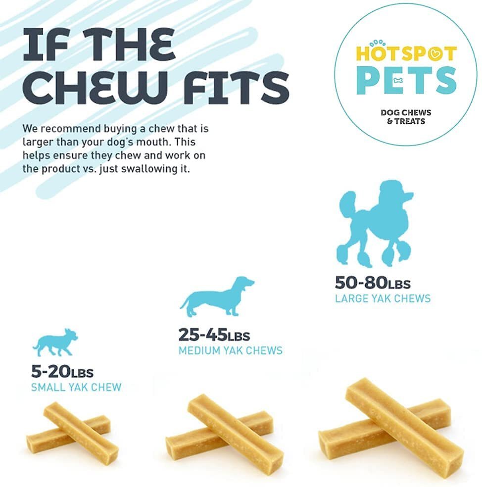 HOTSPOT PETS Rawhide Alternative Small Himalayan Yak Cheese Dog Chew Treats， 3-4-in