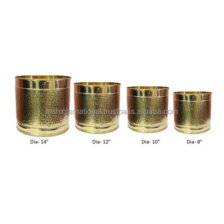 Gold Design Metal Planters Best For Floor Decor Indoor and Outdoor Flower Pot By S R EXPORTS