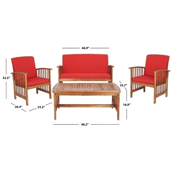 SAFAVIEH Outdoor Rocklin 4piece Conversation Patio Set