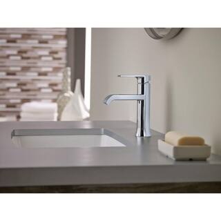 MOEN Genta Single-Handle Single Hole Bathroom Faucet with Hand Towel Bar in Polished Chrome TWS84760-TR