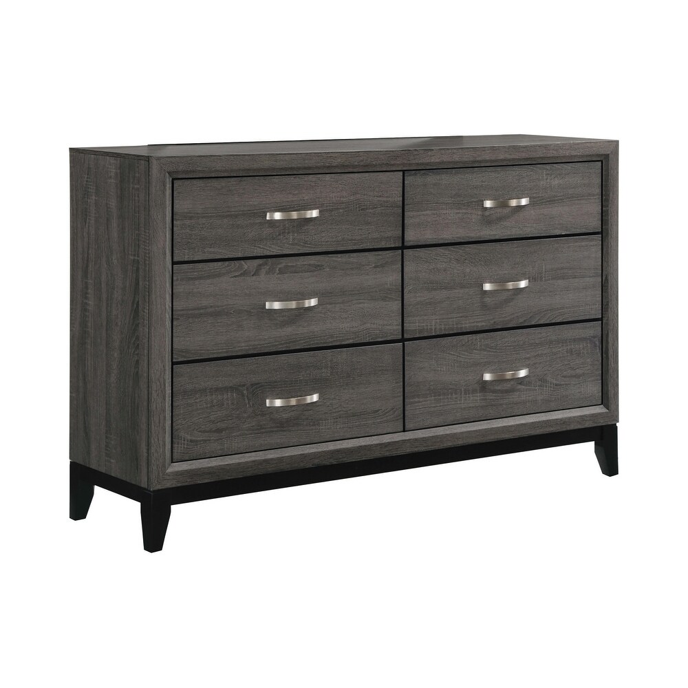 Carina Rustic Grey Oak 2 piece Queen Bedroom Set with Dresser