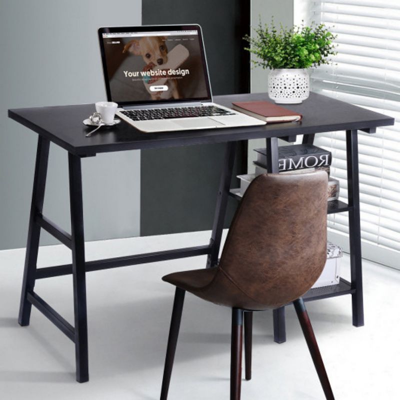 Mdf Board Computer Writing Study Desk-Black