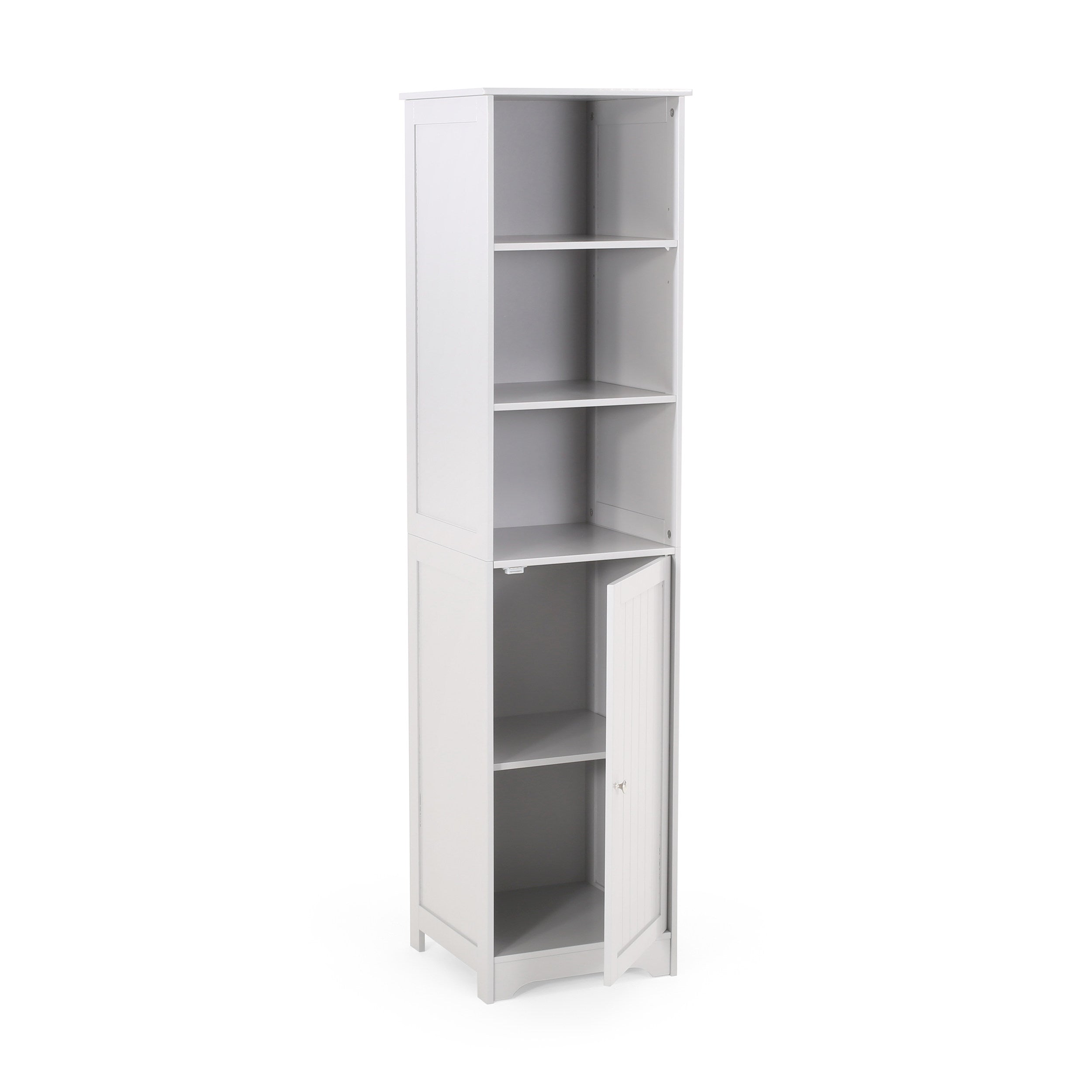 GDF Studio Schemkel Modern Free Standing Bathroom Storage Cabinet, Light Gray