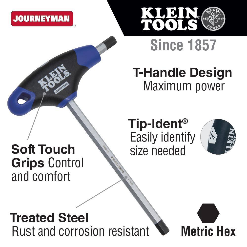 Klein Tools 10 mm Journeyman T-Handle Hex Key 6 in. JTH6M10