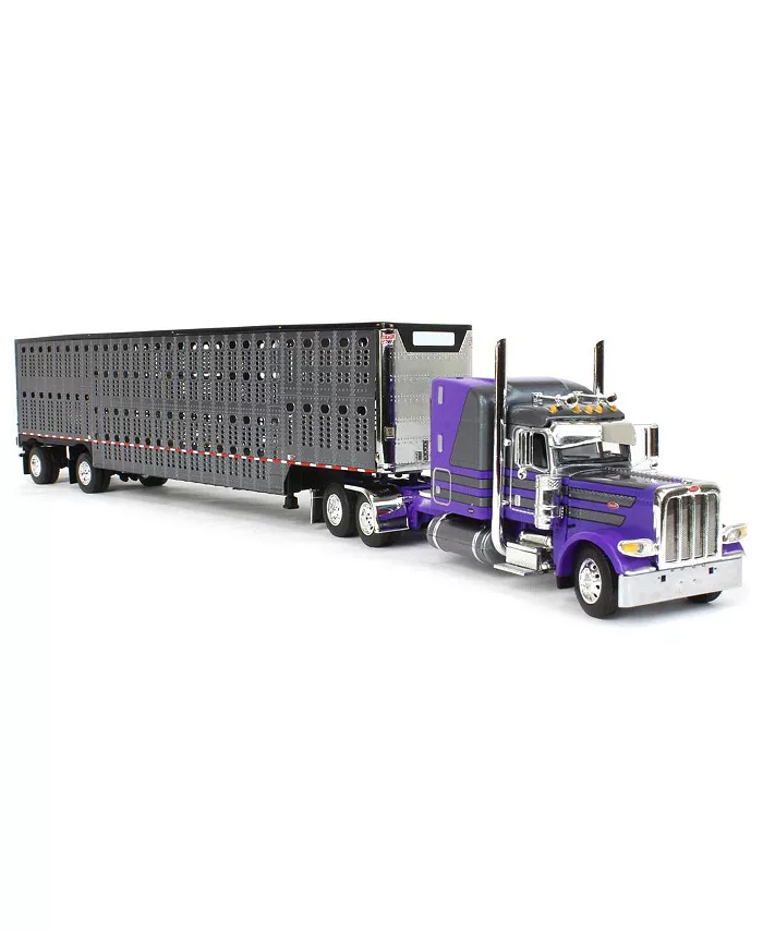 First Gear DCP 1 64 Peterbilt Model with 63 Mid-Roof Sleeper and Wilson Silver star Livestock Trailer