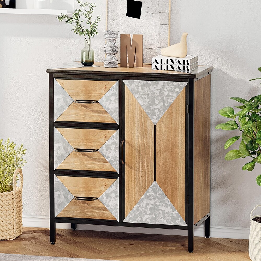 Wooden Storage Cabinet with Metal Legs