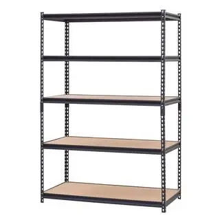 Muscle Rack 5-Tier Heavy Duty Steel Garage Storage Shelving Unit in Black (48 in. W x 72 in. H x 24 in. D) UR-245PBB