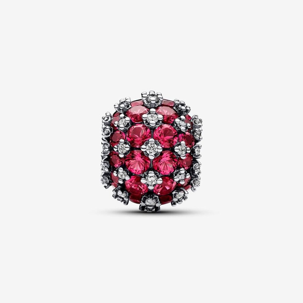 PANDORA  Sparkling Pavé Round Pink Charm  - Sterling Silver