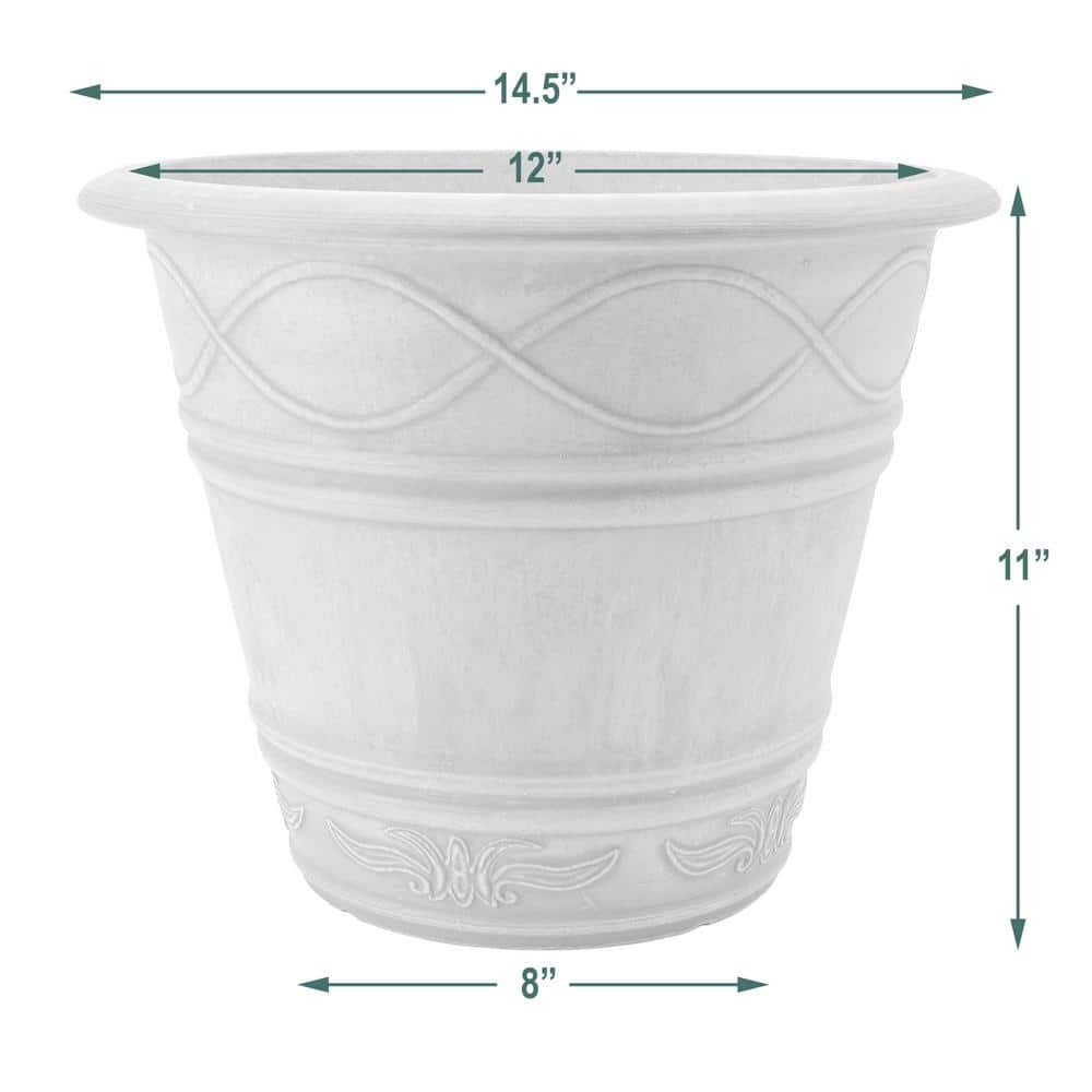 Arcadia Garden Products Western Weave 14-1/2 in. x 11 in. Terra Cotta Composite PSW Pot ME36TC