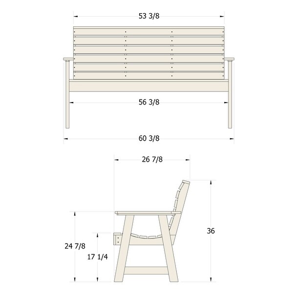 BAHIA VERDE OUTDOORS Riverside 5Foot Garden Bench