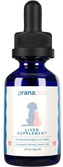 Prana Pets Liver Function Support Liquid Cat and Dog Supplement， 2-oz bottle