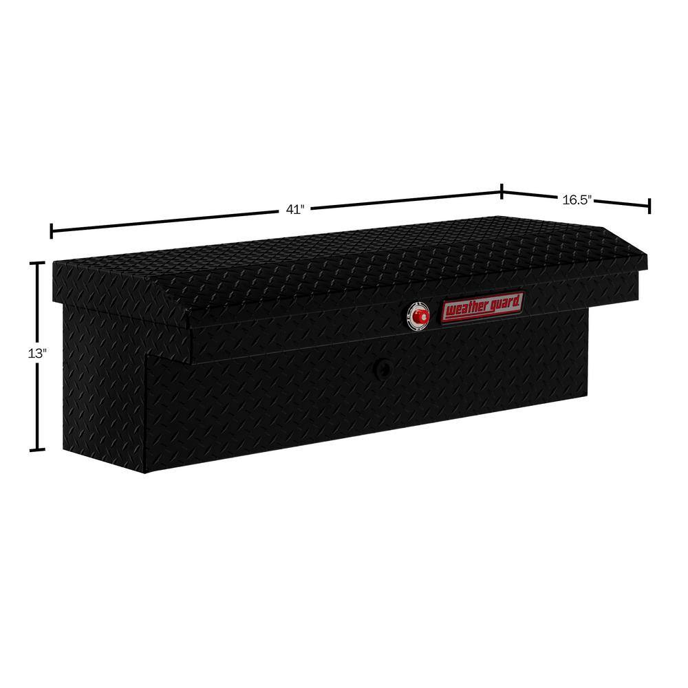 Weather Guard 41 in. Diamond Plate Aluminum Low Profile Lo-Side Truck Tool Box 180-0-03