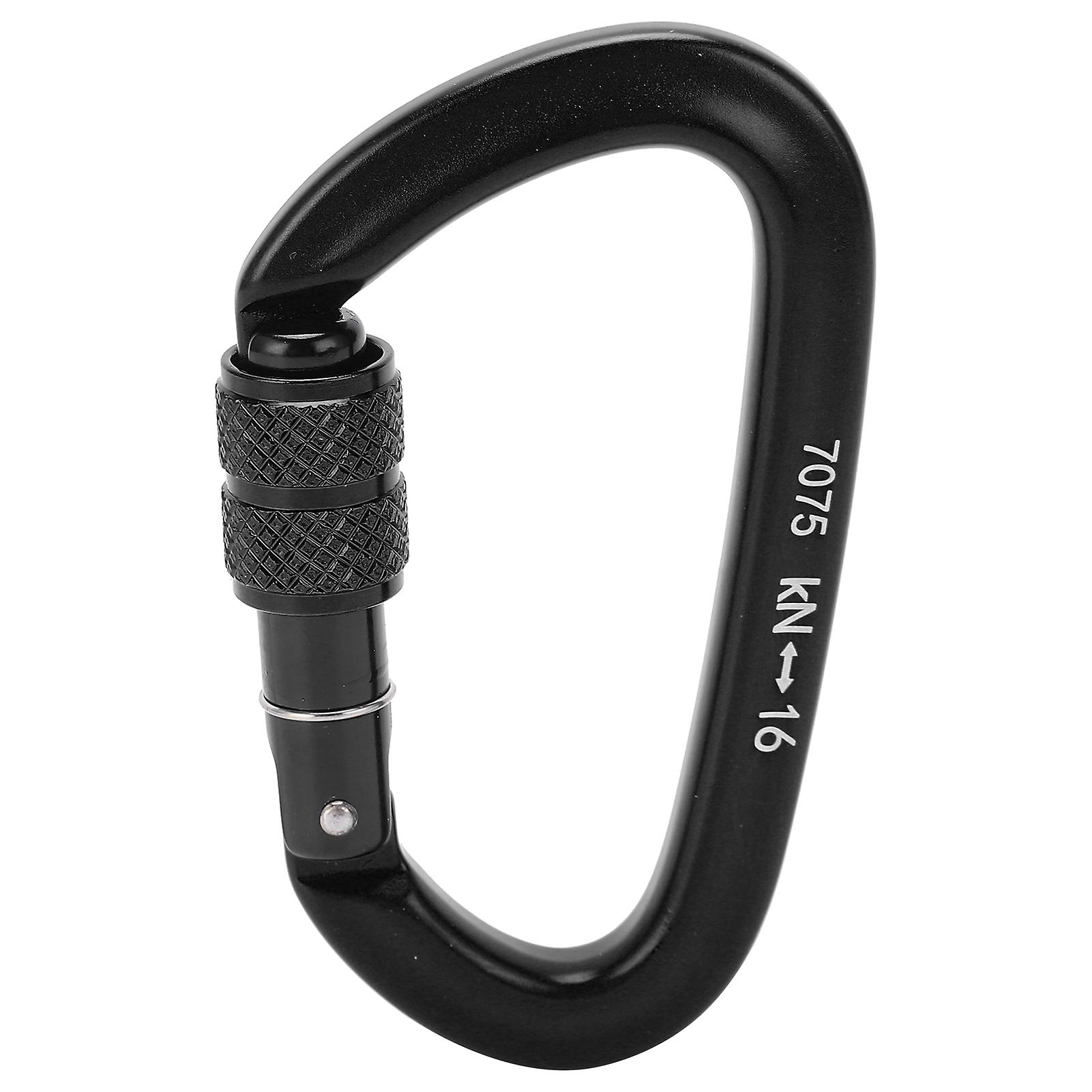 16kn Aluminum Alloy Screwgate Locking Carabiner Dring Clip Hook For Climbing Hiking(no. 9 Screwgate Locking Carabiner Black )