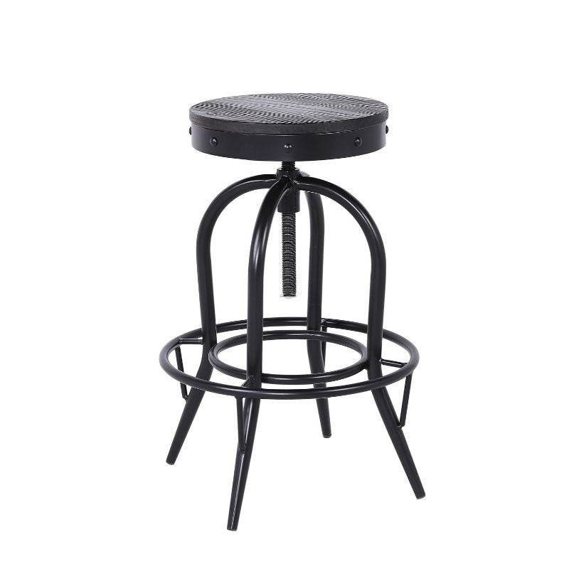 Black Stool， hydraulic height and metal frame， black colour.