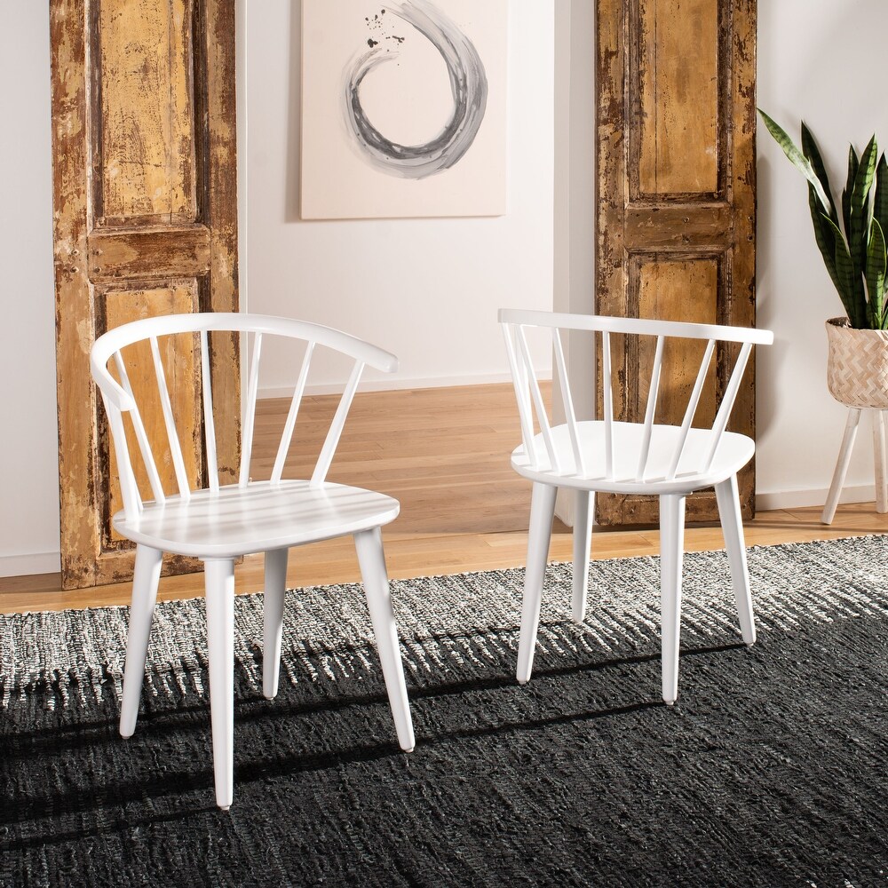 SAFAVIEH Dining Country Blanchard White Dining Chairs (Set of 2)   21.3\