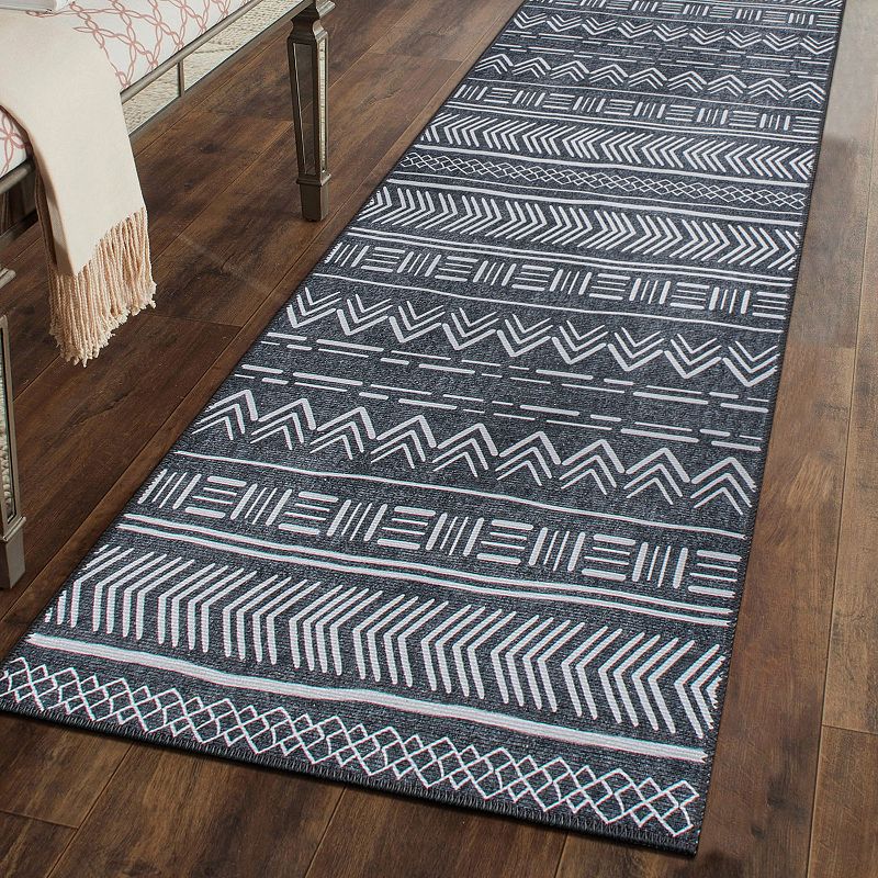 World Rug Gallery Contemporary Geometric Bohemian Machine Washable Area Rug