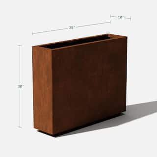 Veradek Rust Corten Span Medium Steel Metal Rectangular Planter SPANVMEDCS